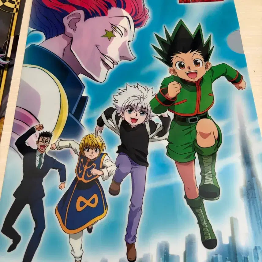 [BUNJANG] Hunter x Hunter Ichiban Kuji D-Prize Clear File Set with Hisoka &amp; Phantom Troupe (2013 Release) + Bonus Hisoka Can Badge / 2013년 발매 쿠지) 헌터헌터 이치방쿠지 제일복권 d상 클리어파일 2매 환영여단 히소카, 뱃지