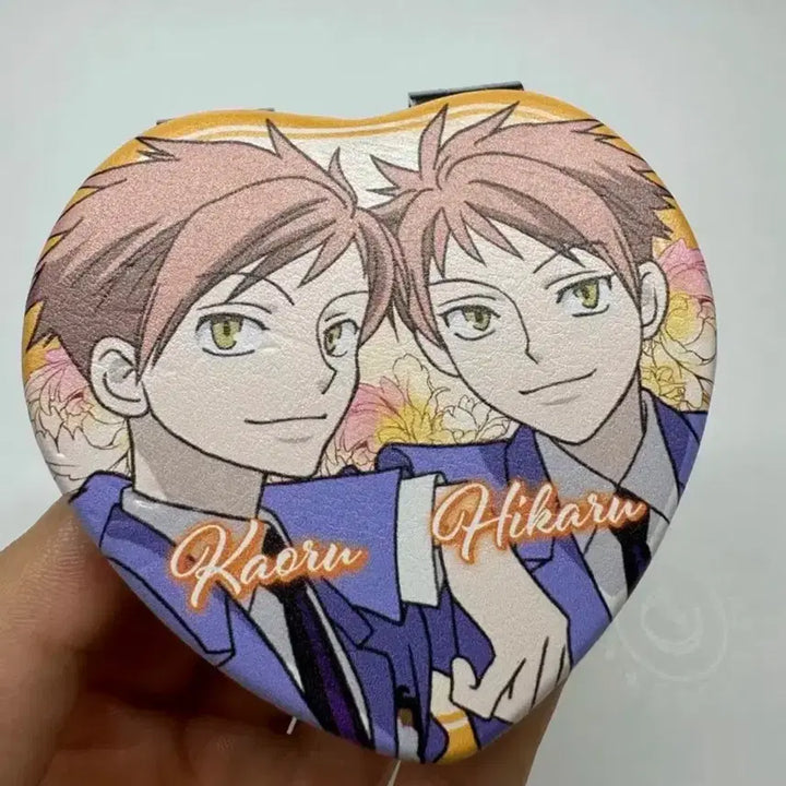[BUNJANG] Ouran High School Host Club Hikaru Kaoru Double-Sided Heart Compact Mirror / 오란고교 호스트부 사교클럽 히카루 카오루 하트 양면 거울 컴팩트 미러