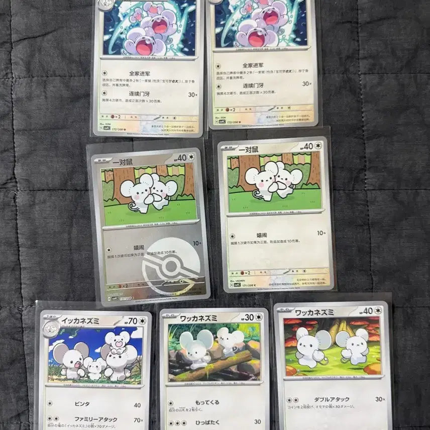 [BUNJANG] Pokemon Cards - Sentret &amp; Furret Bundle Set (Japanese &amp; Korean Versions) / 중판 일판 포켓몬카드 두리쥐 파밀리쥐 일괄