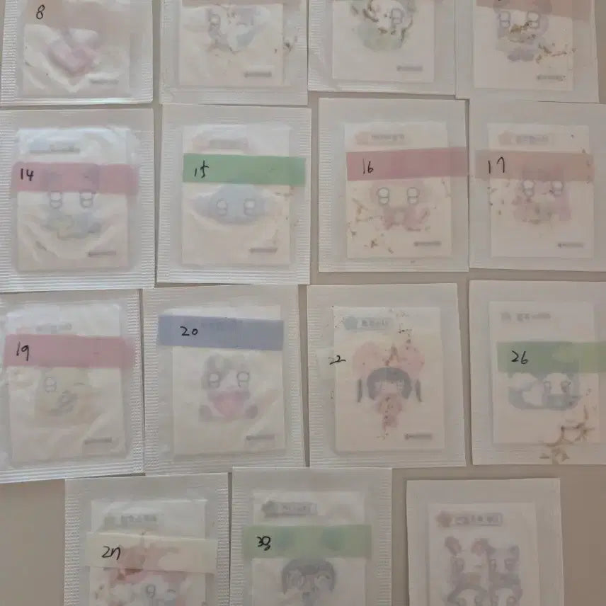 [BUNJANG] Hoohooee Ppujji Seal Bundle Set (15 types) / 후후이 띠부씰 15종 일괄 판매