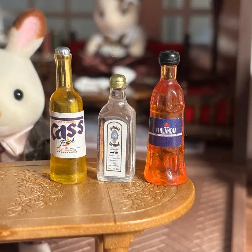 [BUNJANG] Miniature Beer &amp; Whiskey Bottle Set (3 Types) / 미니어처 맥주 위스키 술병 3종 세트