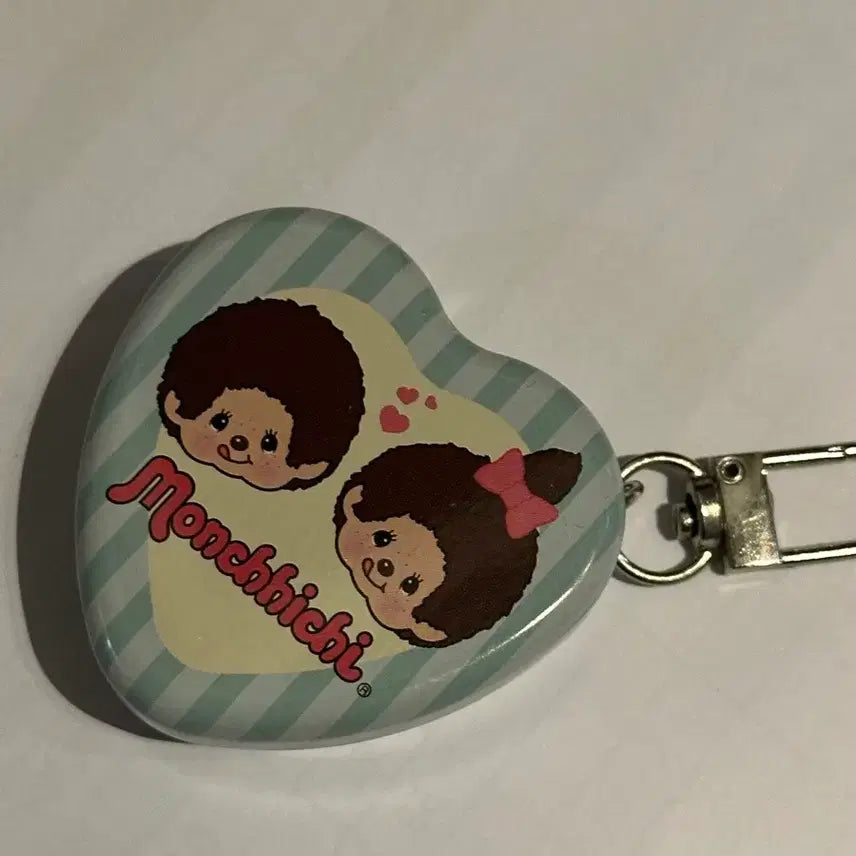 [BUNJANG] Monchhichi Mint Heart Tin Case with Keychain / 몬치치 틴케이스 민트