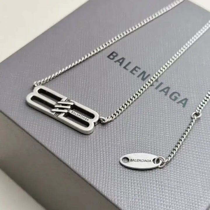 [BUNJANG] Balenciaga BB Necklace Silver / 발렌시아가 BB 네크리스 실버