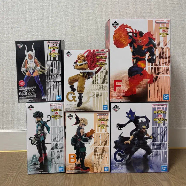 [BUNJANG] My Hero Academia Ichiban Sho - "Assault" Series Sealed Figures Bundle Set (Deku, Bakugo, Tokoyami, Endeavor, Hawks, Mirko) / (미개봉)나히아 제일복권 돌입 A상미도리야,B상바쿠고,C상후미카게,F상엔데버,G상호크스,라스트원 미르코 피규어 일괄!