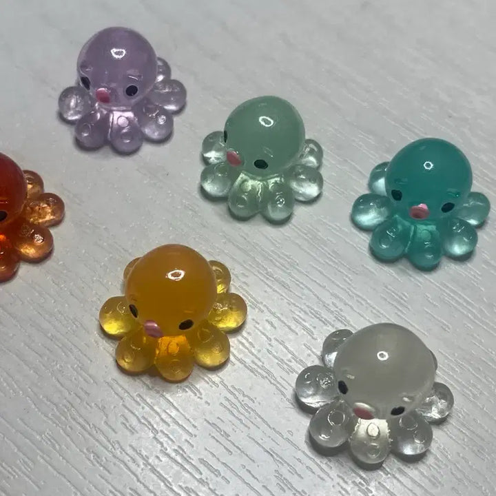 [BUNJANG] Transparent Octopus Figurines Set (6 Types) / 투명 문어 피규어 6종 세트