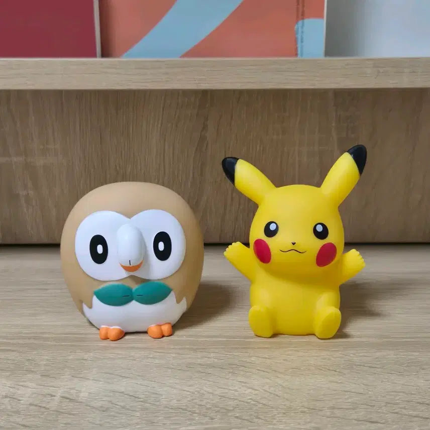 [BUNJANG] Pokemon Sun &amp; Moon Classic Rare Figures Set: Rowlet &amp; Pikachu / [새상품] 포켓몬 고전 희귀 썬문 소프트 피규어 나몰빼미&amp;피카츄 세트