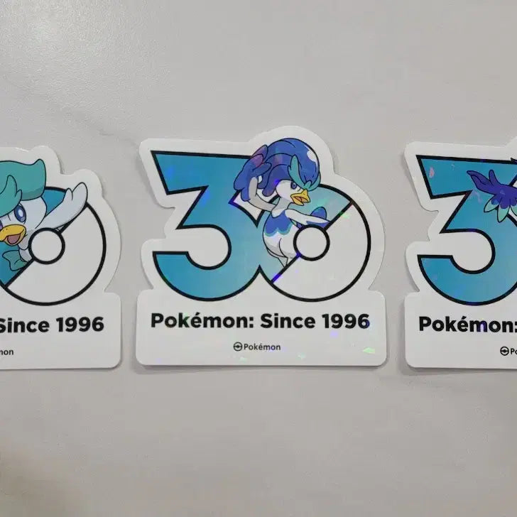 [BUNJANG] Pokemon 30th Anniversary Logo Sticker Set - 3 Sheets Bundle / (교환/판매) 포켓몬 30주년 로고 스티커 꾸왁스 아꾸왁 웨이니발 3장 세트