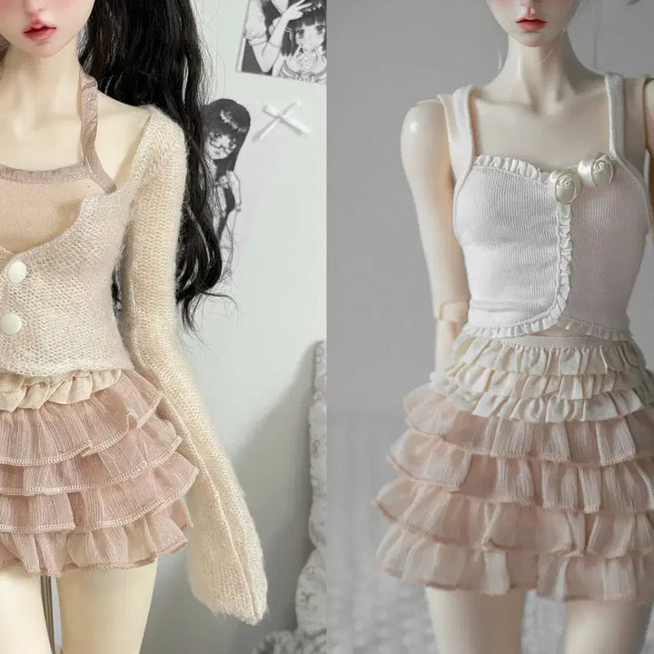 [BUNJANG] Custom Jointed Doll SD Dollfie Dream Outfit Set with Ankle Boots / 구체관절인형 구관 SD 돌피드림 DD 의상 옷 여아 신발