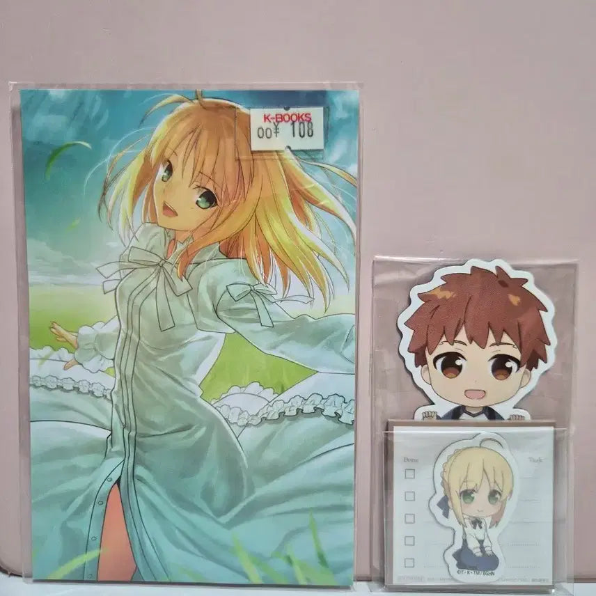 [BUNJANG] Fate/stay night Shirou Emiya Magnet Memo &amp; Altria Pendragon Postcard Set / 세이버 시로 자석메모 &amp; 아르토리아 엽서 페이트 스테이 나이트 페스나 에미야 가의 오늘의 밥상