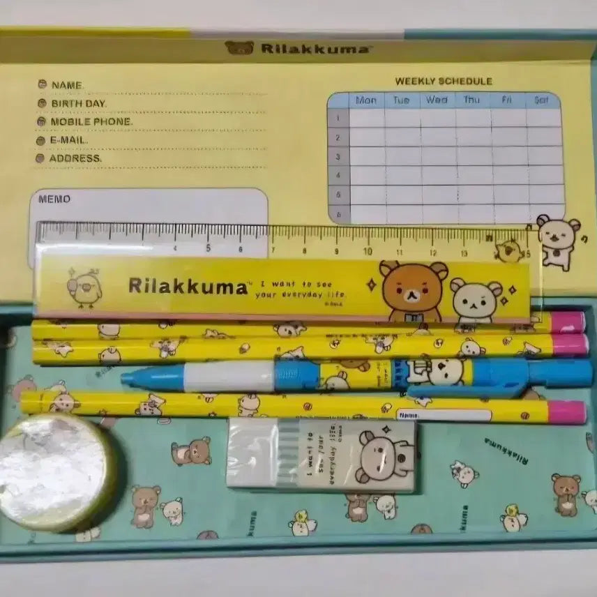 [BUNJANG] Rilakkuma Classic Pencil Case Set / 고전 리락쿠마 필통 세트