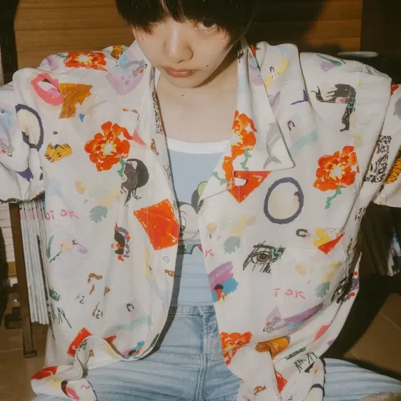 [BUNJANG] Aimyon Tententen Hawaiian Shirt (L) Sealed / 아이묭 텐텐텐 굿즈 하와이안 셔츠 미개봉 L 사이즈 판매해요