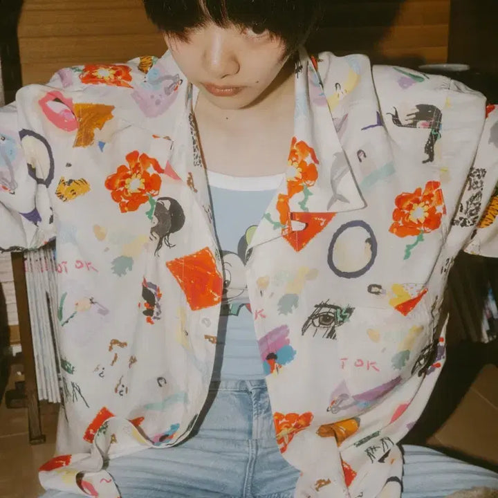 [BUNJANG] Aimyon Tententen Hawaiian Shirt (L) Sealed / 아이묭 텐텐텐 굿즈 하와이안 셔츠 미개봉 L 사이즈 판매해요