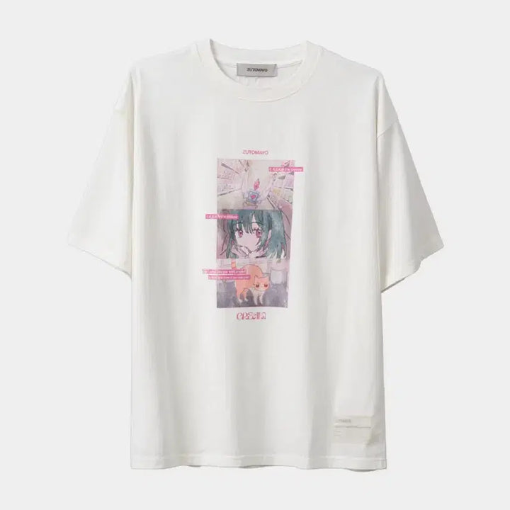 [BUNJANG] Zutto Mayoi Cream Vintage T-Shirt / 즛토마요 크림 빈티지 티셔츠 좀크라