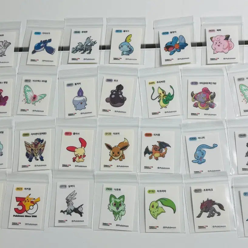 [BUNJANG] Pokemon 30th Anniversary Sticke Seal Bundle Set / 포켓몬 30주년 띠부씰 일괄