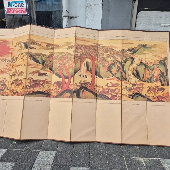 [BUNJANG] 8-Panel Minhwa Folding Screen / 35  158  센치8폭 민화병풍가격제시판매