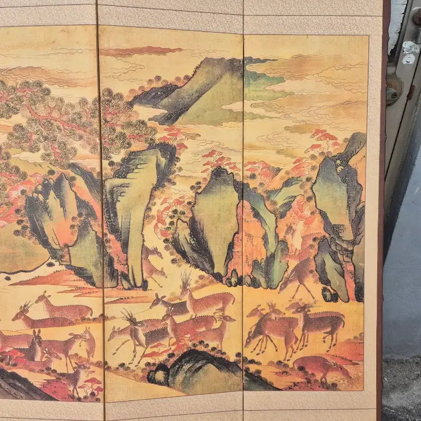 [BUNJANG] 8-Panel Minhwa Folding Screen / 35  158  센치8폭 민화병풍가격제시판매