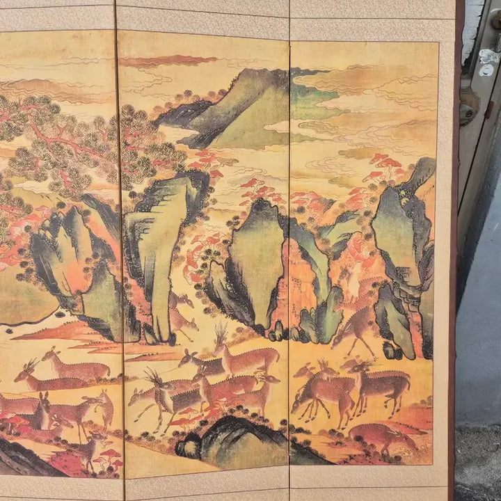 [BUNJANG] 8-Panel Minhwa Folding Screen / 35  158  센치8폭 민화병풍가격제시판매