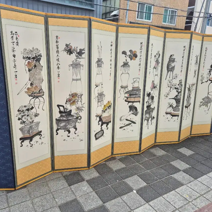 [BUNJANG] 10-Panel Folk Painting Screen / 민화그림 10폭앞됫면45   180센치