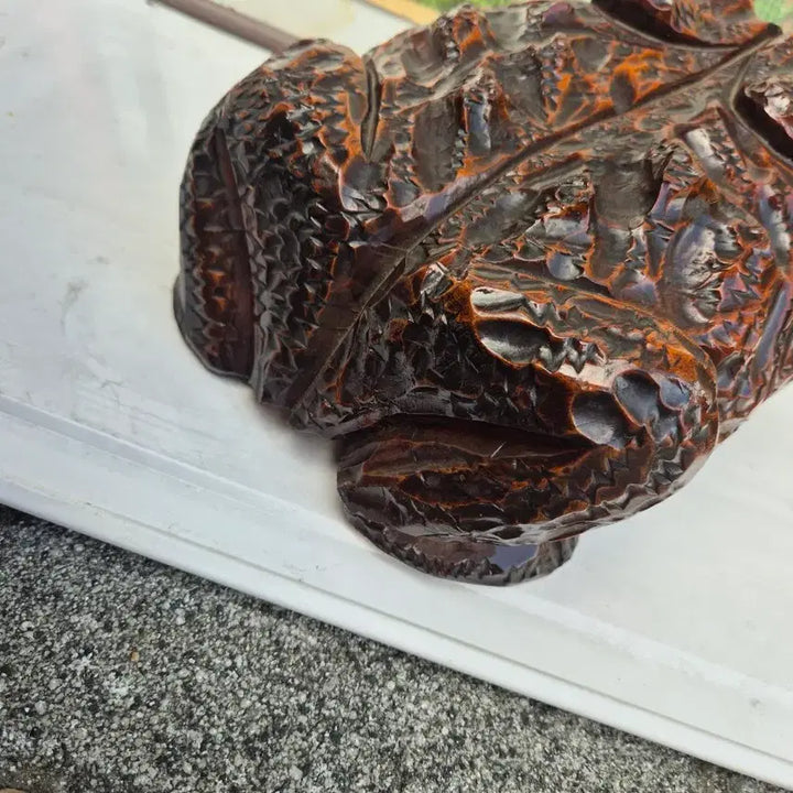 [BUNJANG] Wooden Toad Carving - 13cm / 25   13   15 센치통나무조각 뚜꺼비
