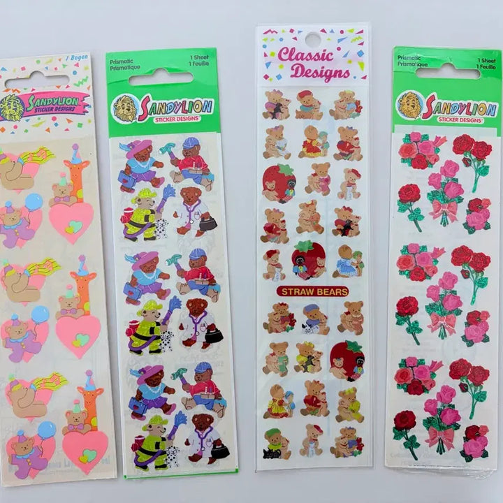 [BUNJANG] SandyLion Classic Vintage Sticker Teddy Strips / 샌디라이온 고전 문구 빈티지 스티커 테디 스트립 닙 테디베어