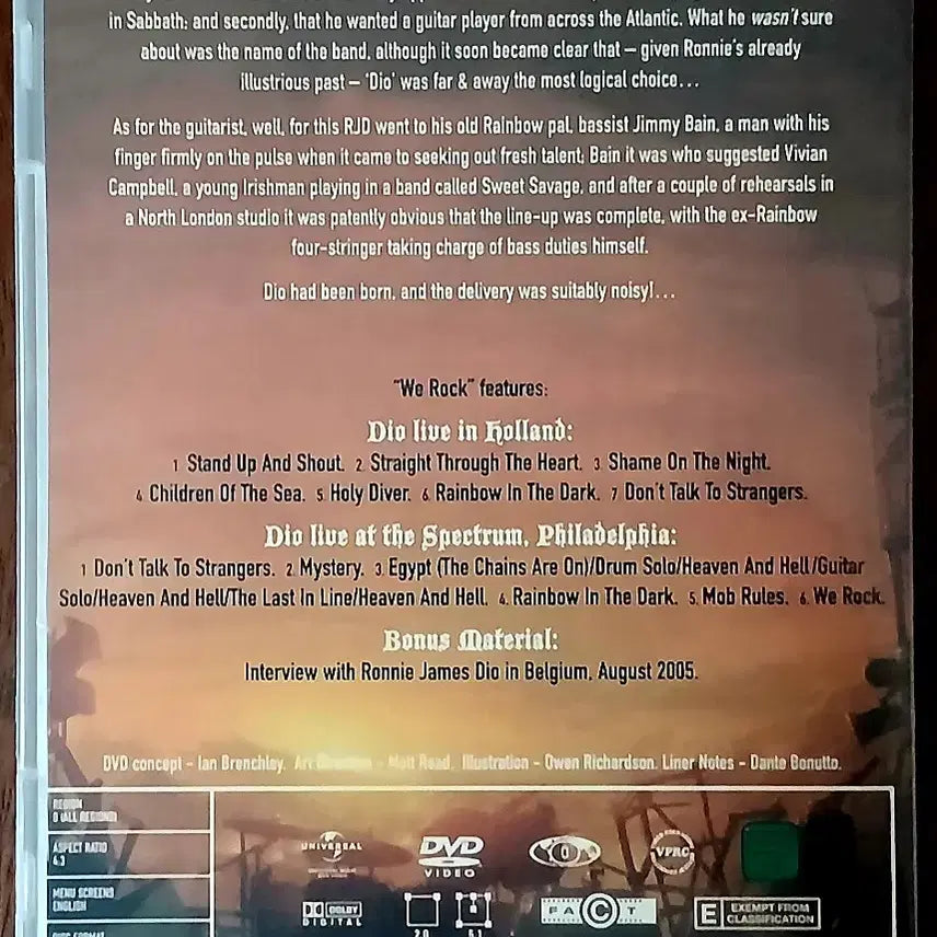 [BUNJANG] DIO Band "We Rock" Live Performance DVD / DVD DIO 밴드 "We Rock" 라이브 공연