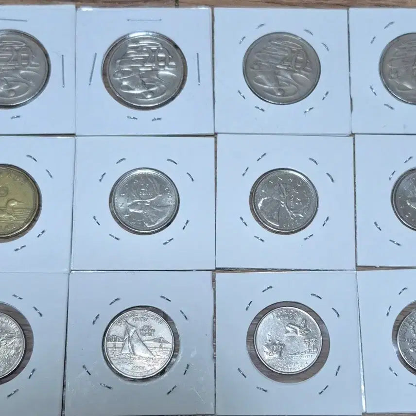 [BUNJANG] USA, Australia, Canada Quarter Dollar Coin 12-Piece Set / 미국 .호주.캐나다.쿼터달러 주화 12개 세트 일괄. 판매