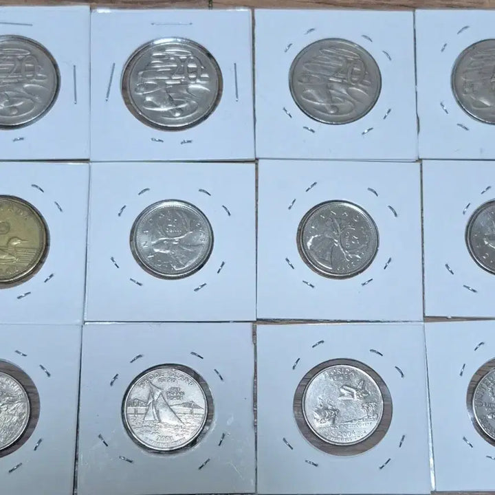 [BUNJANG] USA, Australia, Canada Quarter Dollar Coin 12-Piece Set / 미국 .호주.캐나다.쿼터달러 주화 12개 세트 일괄. 판매