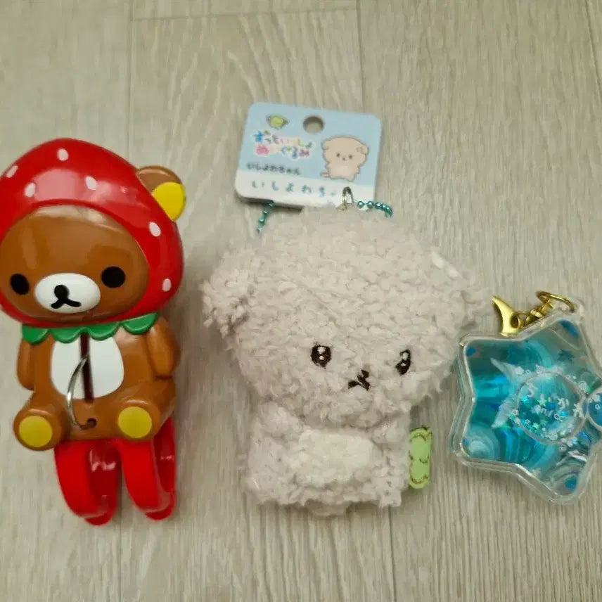 [BUNJANG] Rilakkuma and Shi-yo-wa-chan Mascot Plush Set with Clip / 리락쿠마 집게+ 이시요와짱 마스코트 인형