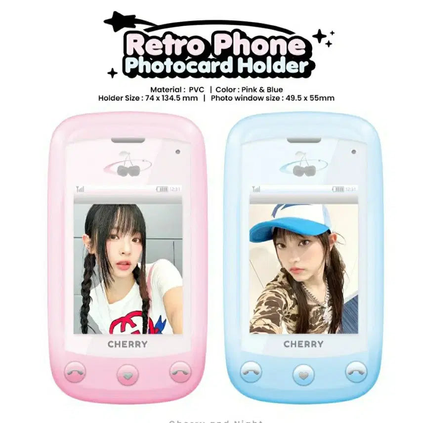 [BUNJANG] Retro Handphone Photocard Holder PVC Blue Y2K / * (새제품) 레트로 핸드폰 포카홀더 PVC 블루 휴대폰 포토카드 카드케이스 키링 Y2K