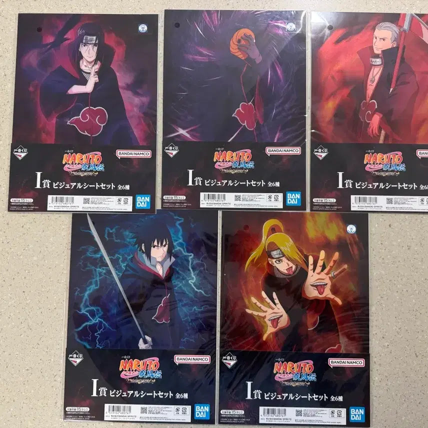 [BUNJANG] Naruto Kazekage Retrieval Arc Ichiban Kuji Prize I Visual Sheet Bundle Set / (5종 일괄) 나루토 제일복권 쿠지 카제카게 탈환편 I상 비주얼 시트