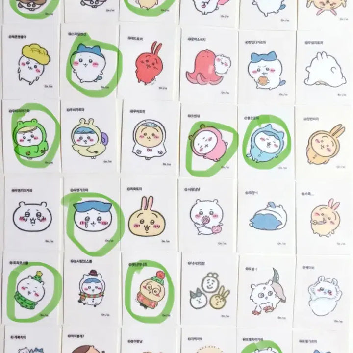 [BUNJANG] Chiikawa "Mezoku" Retro Sticker (Ttibuseal) / 치이카와 먼작귀 레트로 스티커 띠부씰 판매 연도문구