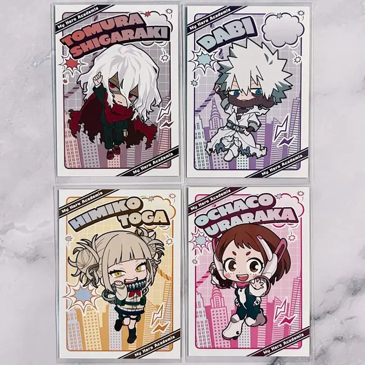 [BUNJANG] My Hero Academia Shigaraki Tomura, Dabi, Toga Himiko, Uraraka Ochako Medicos Mini Illustration Card Set / 히로아카 시가라키 토무라 다비 토가 히미코 우라라카 오챠코 메디코스 미니 일러스트 카드 나히아