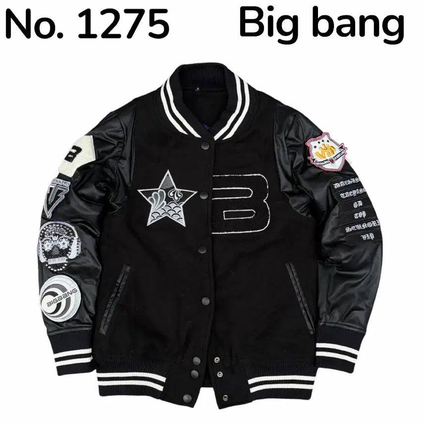 [BUNJANG] Big Bang 2012 Tour Varsity Jacket Leather Baseball Jacket M / 빅뱅 2012 투어 굿즈 비시티 자켓 가죽 야구 잠바 M