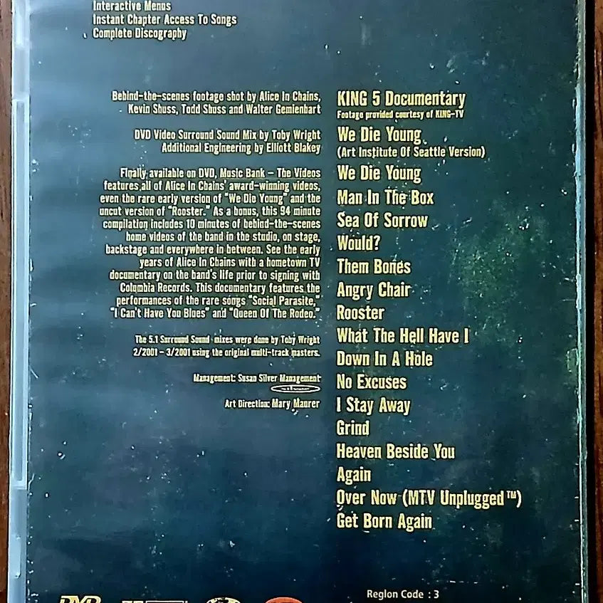 [BUNJANG] Alice in Chains Live Performance DVD / DVD 앨리스 인 체인스의 라이브공연