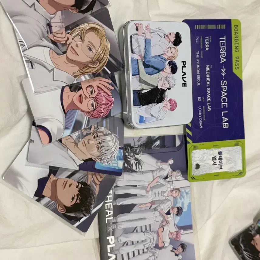 [BUNJANG] P.L.E. 5 Member Bundle Set - Medihill Pop-up Ticket, Postcard, Photocard, Tin Case / 플레이브 메디힐 팝업 티켓+엽서+포카 5인 드볼+틴케이스 일괄
