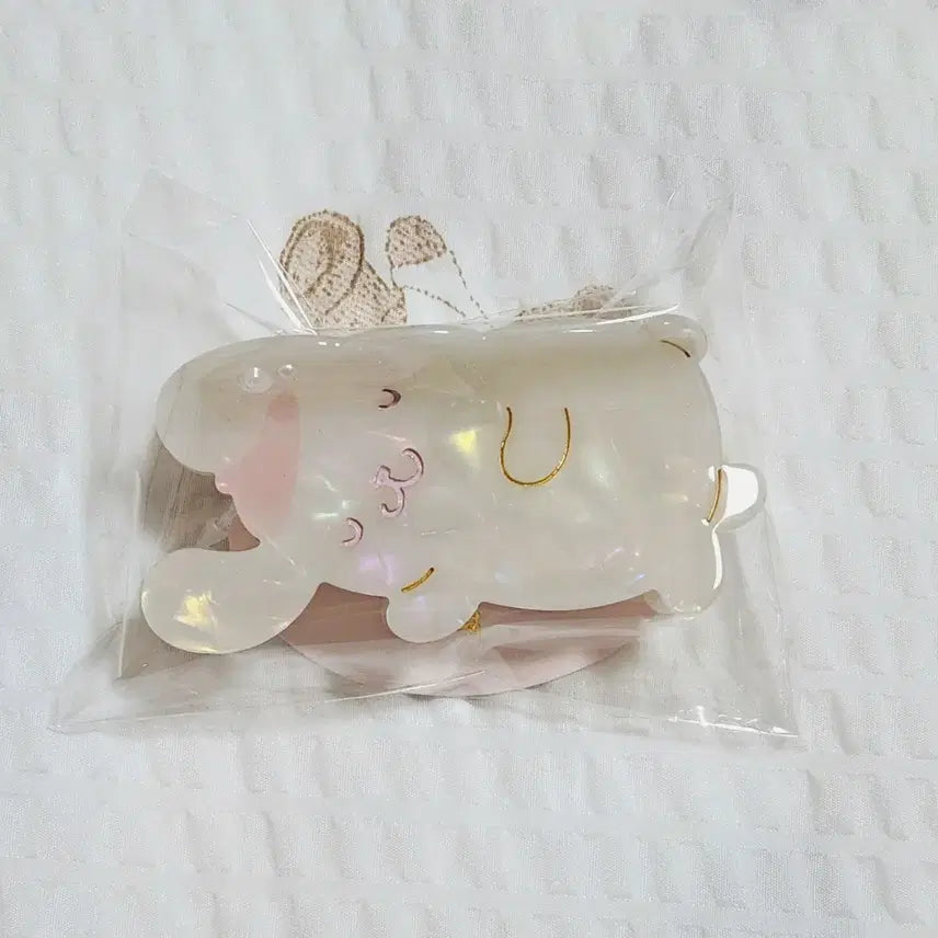 [BUNJANG] Sanrio Pompompurin Baby Pink Series Mother-of-Pearl Hair Clip / 산리오 베이비 핑크 시리즈 폼폼푸린 자개 집게핀 팝니다.
