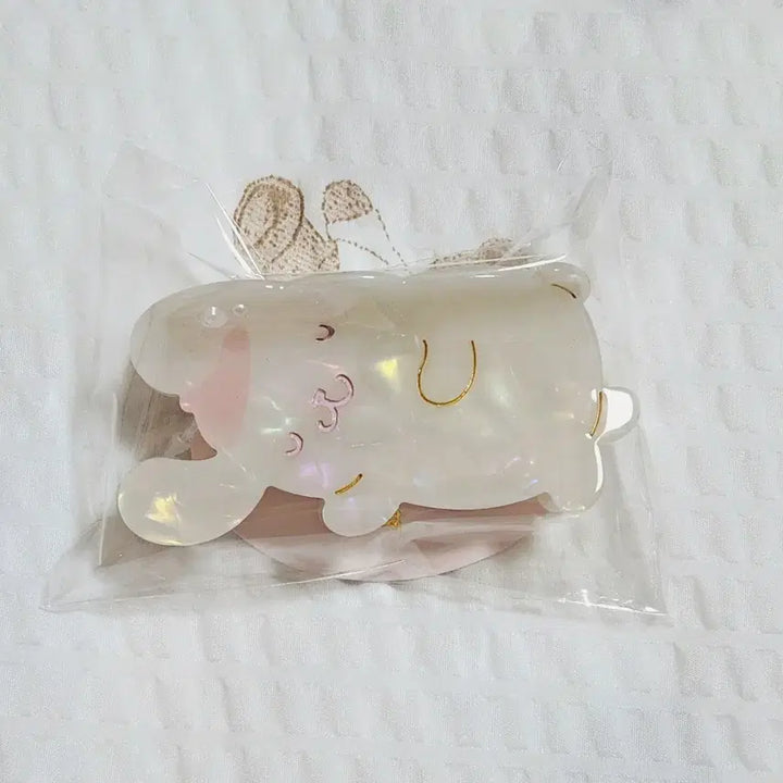 [BUNJANG] Sanrio Pompompurin Baby Pink Series Mother-of-Pearl Hair Clip / 산리오 베이비 핑크 시리즈 폼폼푸린 자개 집게핀 팝니다.