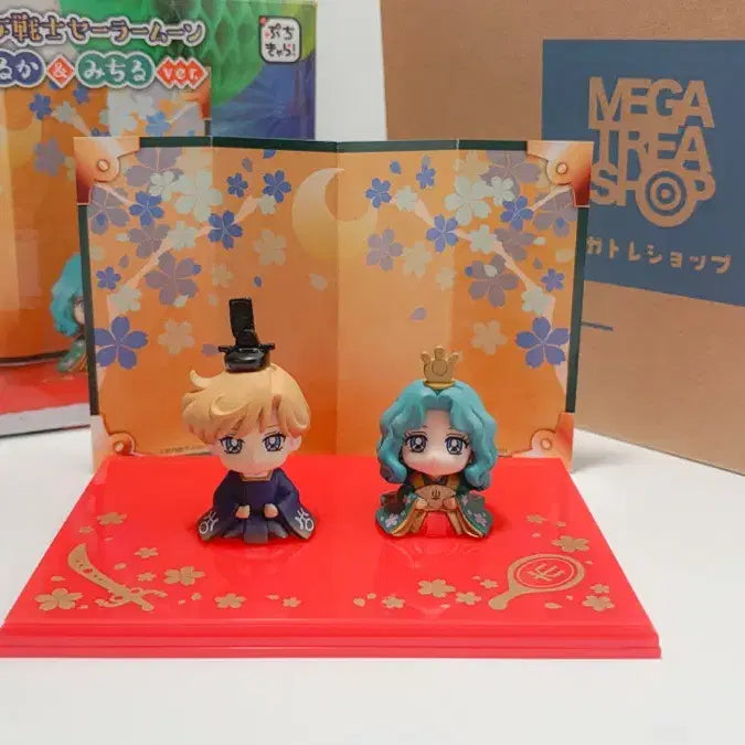 [BUNJANG] Sailor Moon Puchi Chara Haruka &amp; Michiru Hinamatsuri Figure Set / 세일러문 푸치캐러 하루카&amp;미치루 히나마츠리