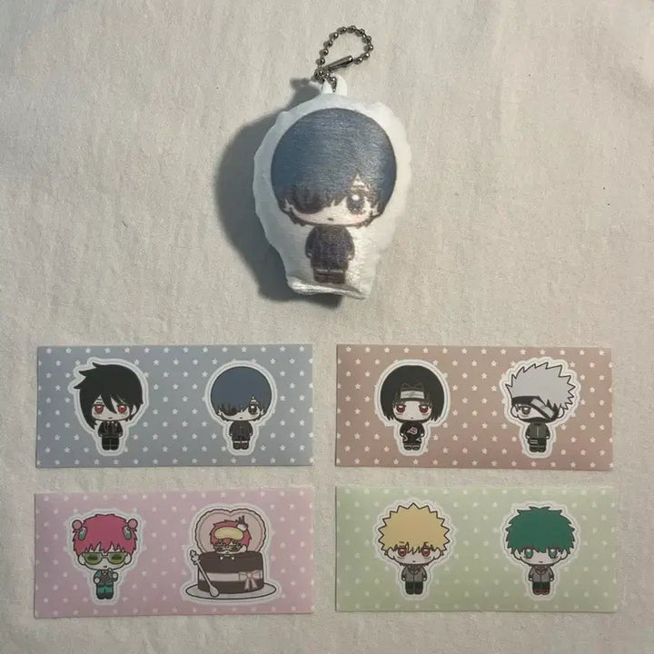 [BUNJANG] Black Butler Ciel Plush Doll + Anime Sticker Set (Psycho-Pass, Naruto, MHA) / 흑집사 시엘 봉제인형 + 흑집사,사이키쿠스오,나루토,나히아 스티커 세트 일괄