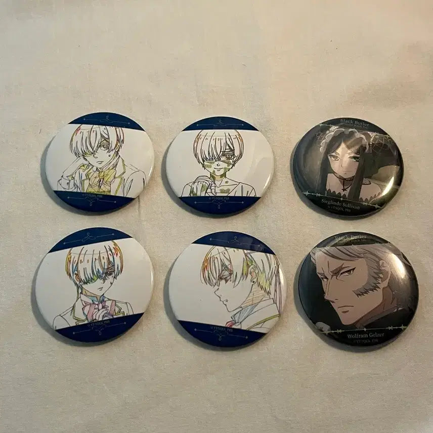 [BUNJANG] Black Butler Ciel Can Badge Bundle / 흑집사 시엘 캔뱃지 일괄 신주쿠 팝업