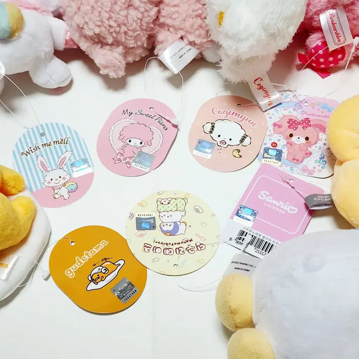 [BUNJANG] Sanrio Authentic Plush Charm Set (7 Types) / 일괄)산리오 정품 인형 키링 7종 세트_코기뮹,마이피아노,본본리본,위시미멜,아히루노페클,구데타마,딩구리데이즈 마슈_마스코트 미니 누이