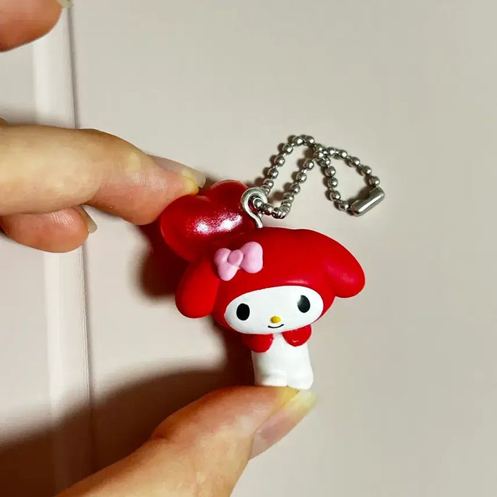 [BUNJANG] Sanrio Hello Kitty &amp; My Melody Color Collection Red Balloon Gacha Keyring / 오늘까지)산리오 헬로키티 마이멜로디  컬러 컬렉션 레드 빨간 풍선 가챠 키링
