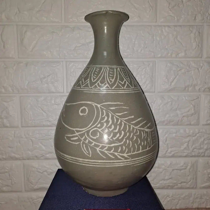 [BUNJANG] Celadon Porcelain Twin Fish Twin-handled Jar / 078일괄판매특별공지 물고기 두마리 청자주병