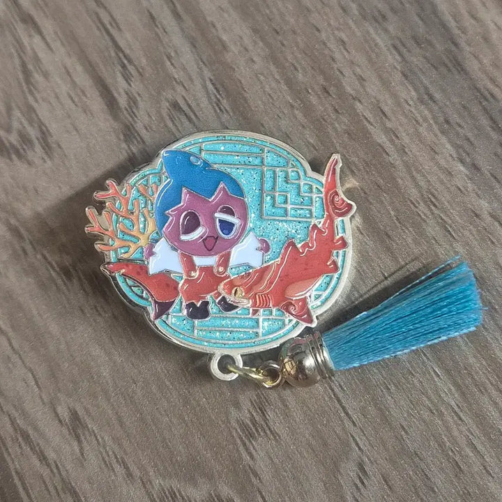 [BUNJANG] Cookie Run Lotte World Aquarium Collaboration Random Metal Badge (Yong Cookie, Sorbet Shark, Cannonball) / 쿠키런 (롯월 아쿠아리움 콜라보) 랜덤 금속 뱃지 (용쿠, 샤벳, 캔플)