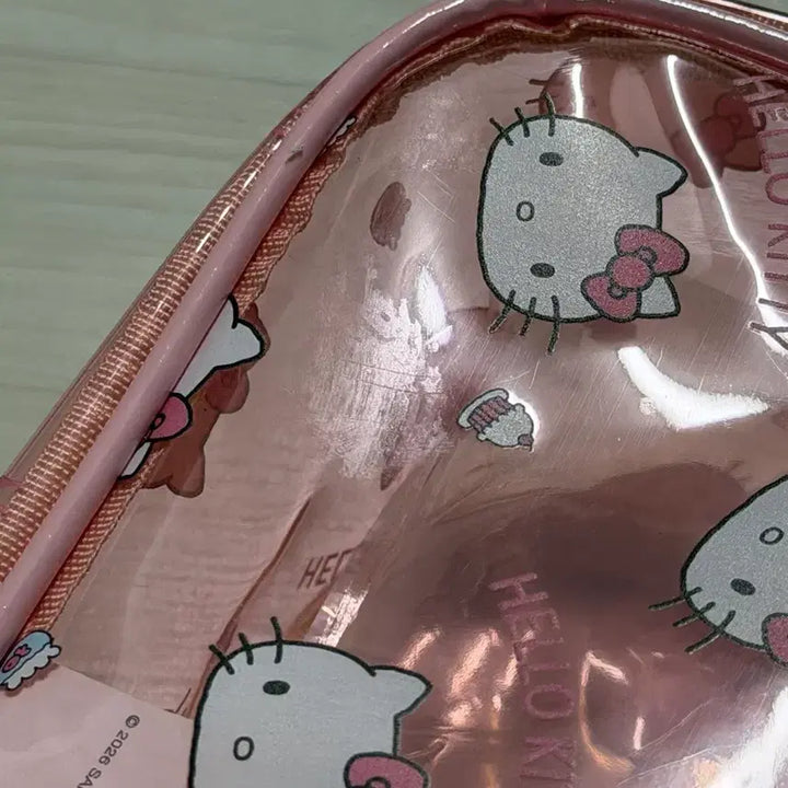 [BUNJANG] Sanrio Hello Kitty Transparent Pink PVC Pouch Bag / 산리오 헬로키티 키티 투명 핑크 연핑크 pvc 파우치 가방 손가방