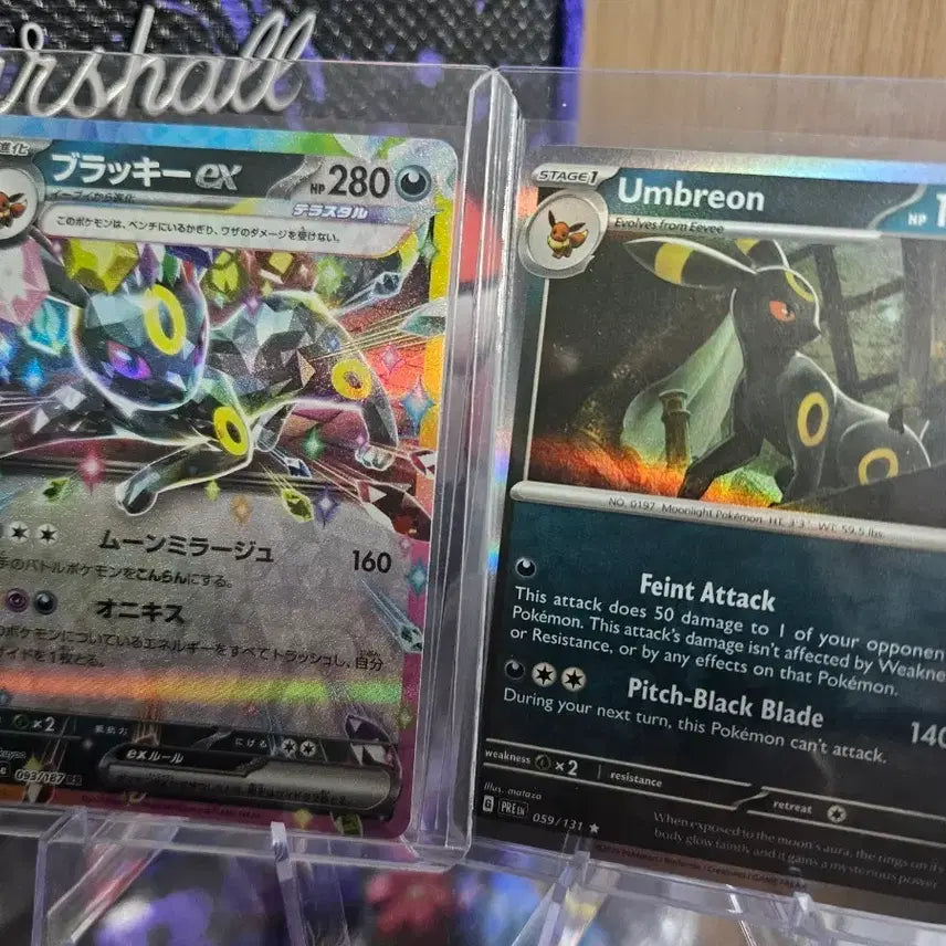 [BUNJANG] Pokemon Card Umbreon Terastal &amp; North American Umbreon 2-Card Set / 포켓몬카드 블래키 일판 테라스탈, 북미 블랙키 2장 세트