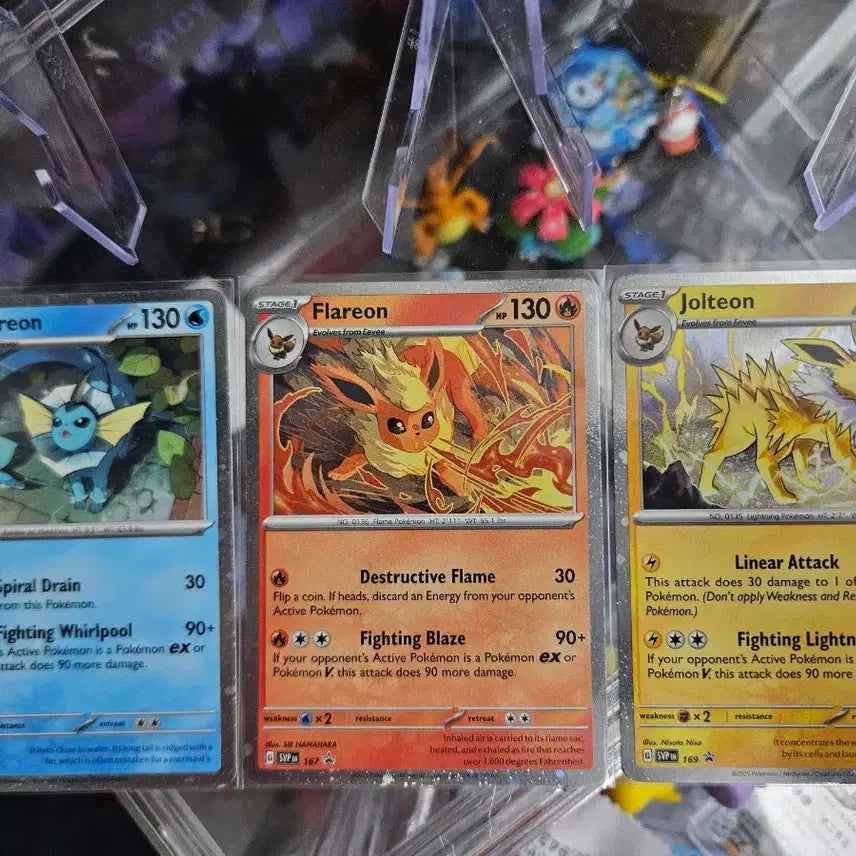 [BUNJANG] Pokemon TCG North American Promo Jolteon, Flareon, Vaporeon 3-Card Set / 포켓몬카드 북미 프로모  쥬피썬더 부스터 샤미드 3장 세트