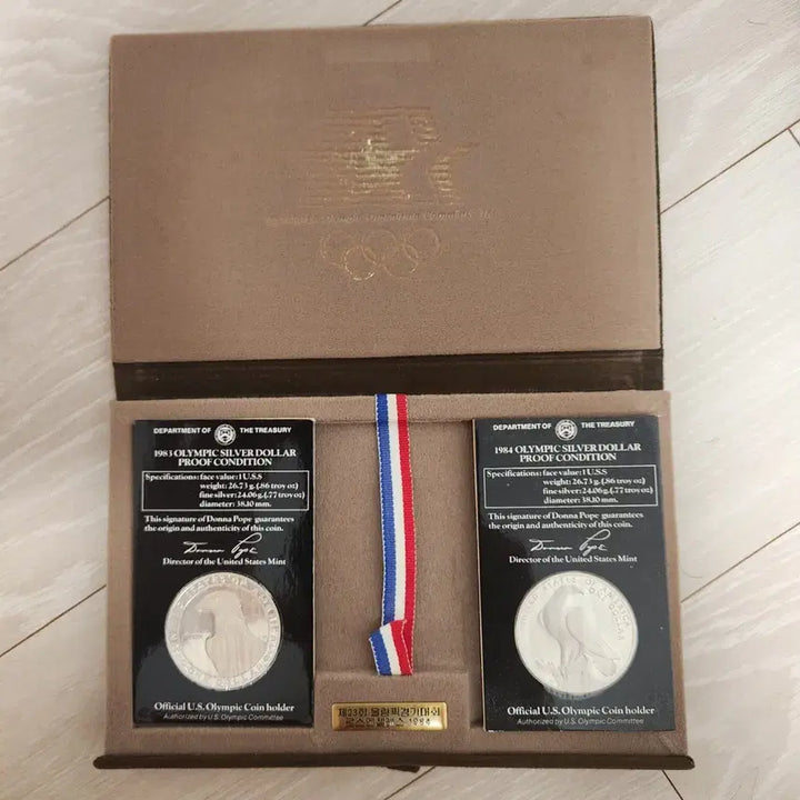 [BUNJANG] 1984 Los Angeles Olympics Commemorative Silver Coins Set / 1984 LA 올림픽 기념 은화 2종 세트