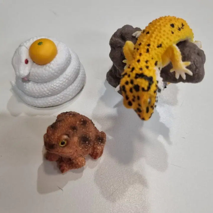 [BUNJANG] Reptile &amp; Amphibian Figurines Set (Leopard Gecko, Snake, Frog) / 파충류 양서류 피규어 3개 세트 레오파드게코 게코 도마뱀