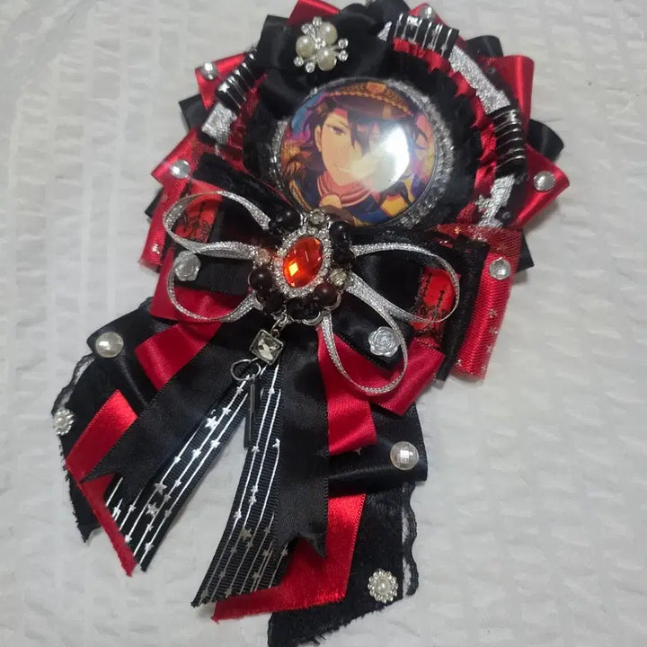 [BUNJANG] Rosette 57mm Bag Charm Red Black / 이타백 로제트 57mm 레드 블랙